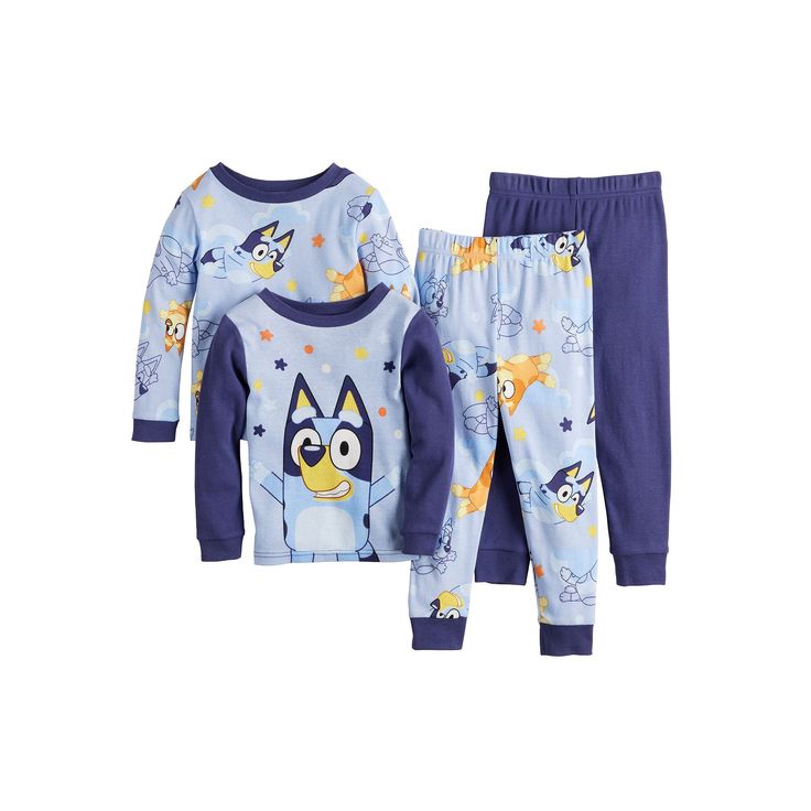 Your little one will wake up feeling refreshed wearing this Baby Boy 4-piece Bluey "Bluey Stars" pajama tops and pajama bottoms set. Click on this BABY ESSENTIALS & APPAREL GUIDE to find everything you need to keep your baby healthy and happy!Your little one will wake up feeling refreshed wearing this Baby Boy 4-piece Bluey "Bluey Stars" pajama tops and pajama bottoms set. Click on the BABY PRODUCTS & CLOTHES GUIDE to find everything you need to keep your baby healthy and happy!FEATURES 4-piece Playful Cotton Pajama Sets, Playful Character Print Sleepwear, Blue Long Sleeve Sets With Cartoon Print, Blue Cartoon Print Long Sleeve Sets, Blue Long Sleeve Cartoon Print Sets, Cotton Sleep Sets With Character Print, Blue Cotton Bedtime Sets, Cute Bedtime Sets With Character Print, Cotton Sleepwear Sets With Character Print