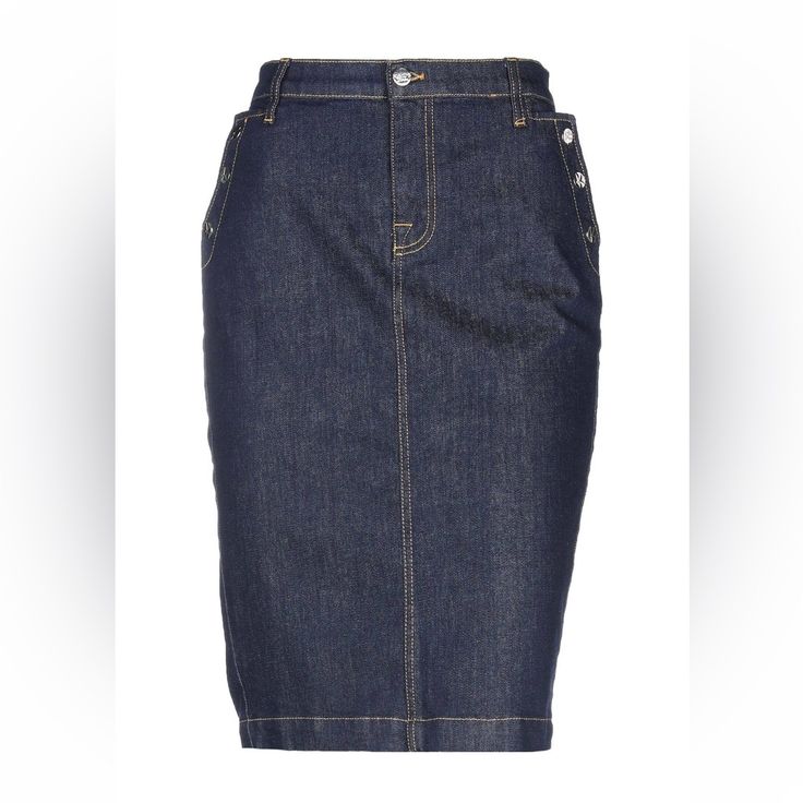 A New, Stretchy Denim Skirt By Kaos Jeans Mid-rise Denim Blue Workwear Skirt, Mid-rise Denim Blue Skirt For Work, Denim Pencil Skirt, Jeans Denim, Denim Skirt, Pencil Skirt, Denim Jeans, Womens Skirt, Color Blue