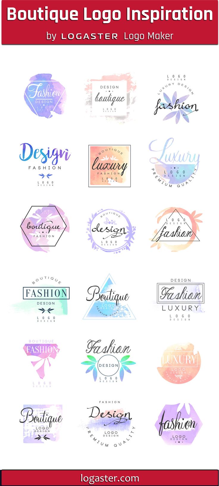 the logos for boutiques and clothing stores are shown in this graphic design guide, which includes