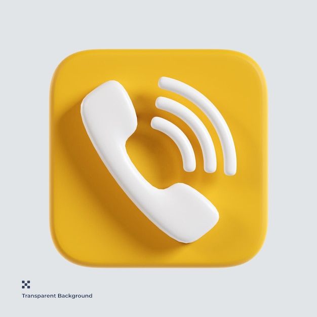 the phone icon is designed to look like it's on top of a yellow button