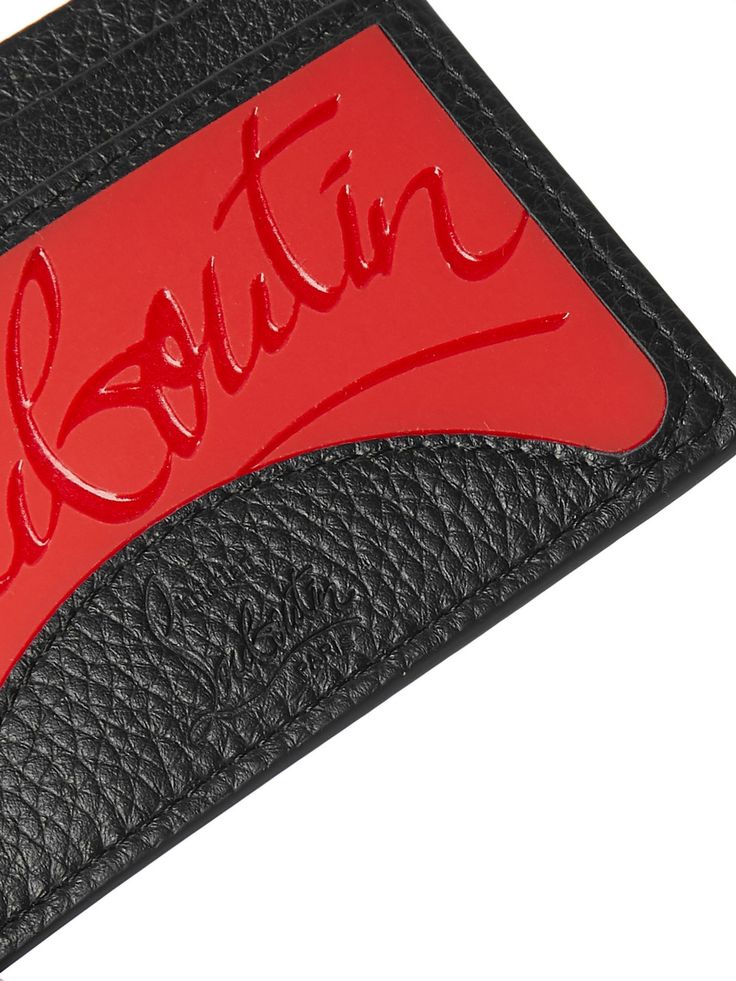 From details on its iconic shoes to great accessories like this cardholder, Christian Louboutin favours red as a strong accent. It's made from full-grain leather and rubber stamped with the designer's swirling signature and has a central compartment to stash notes. Business Leather Wallets With Logo, Designer Leather Wallets With Card Slots, Designer Leather Wallet With Card Slots, Designer Business Wallets With Logo, Leather Bifold Wallet With Logo, Designer Logo Wallets For Formal Occasions, Designer Business Wallet With Logo, Designer Wallets With Engraved Logo For Professional Use, Designer Business Wallets With Engraved Logo