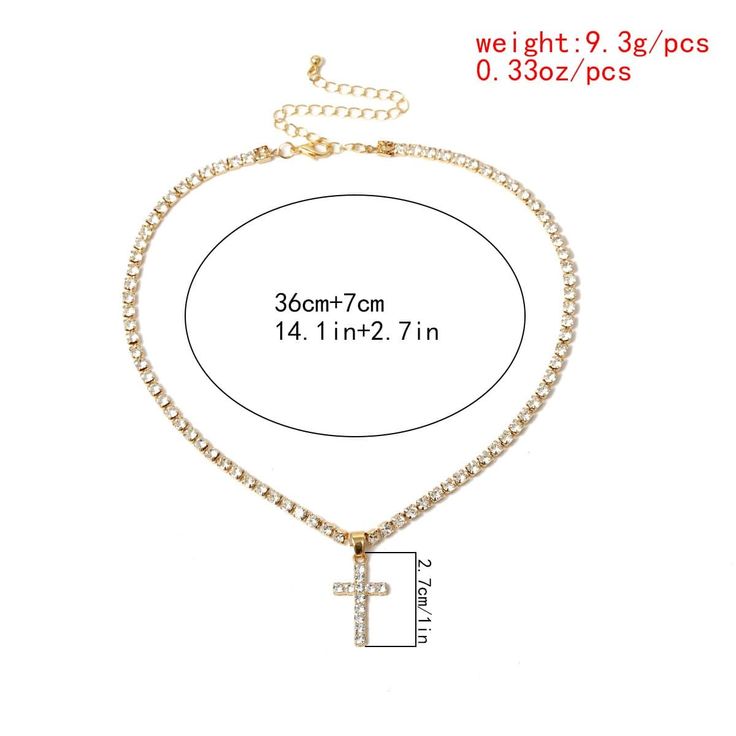 5 business days order processing time. 36cm + 7cm adjustable chain Rhinestone Cross, Cross Chain, Silver Coat, Chain Choker Necklace, Jewelry Choker, Cross Pendant Necklace, Rhinestone Necklace, Chain Choker, Accessories Necklace