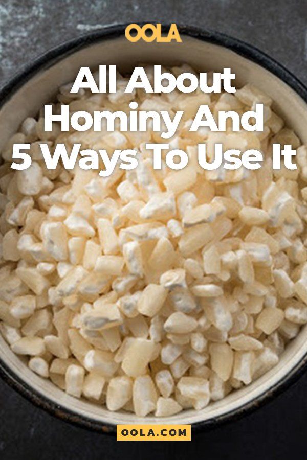 a bowl full of food with the words all about hominy and 5 ways to use it