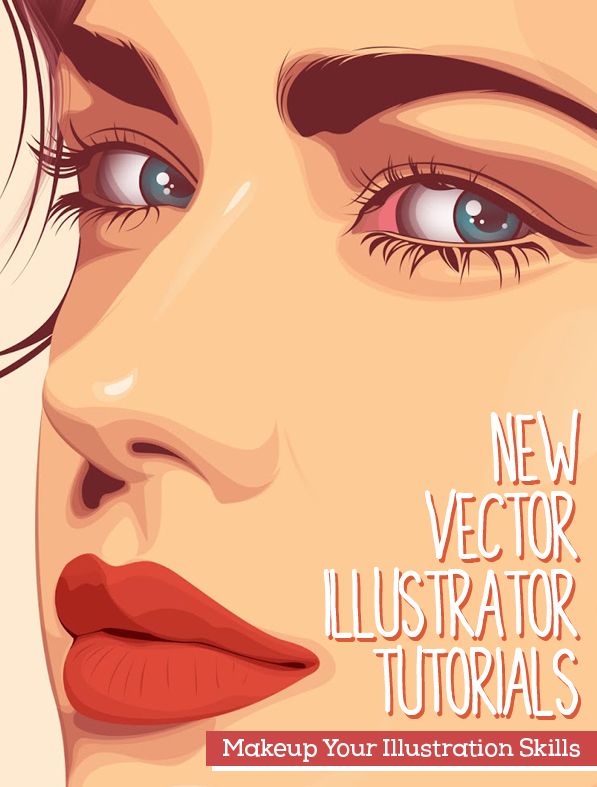 a woman's face with red lipstick and the words, new vector illustrations make up your illustration skills