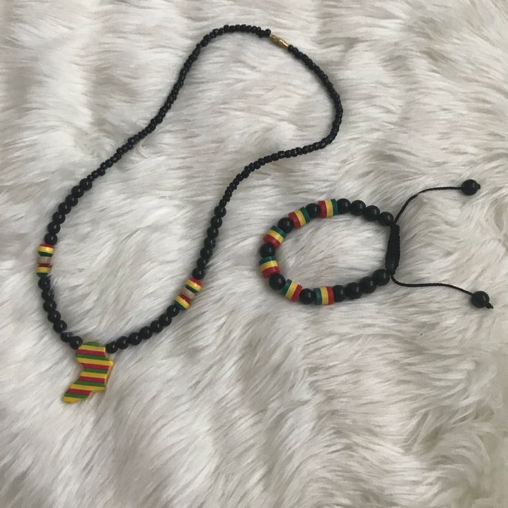 Two- Sided I Love Africa Pendant Necklace W. Adjustable Beaded Bracelet Barrel Twist Closure Necklace Condition New Nwot*** Casual Multicolor Jewelry With Black Beads, Yellow Beaded Necklace With 8mm Beads As Gift, Yellow Casual Jewelry With 8mm Beads, Casual Yellow Jewelry With 8mm Beads, Yellow Jewelry With Letter Beads For Gift, Adjustable Yellow Bracelet With Wooden Beads, African Beaded Necklace For Men, Adjustable Yellow Wooden Beaded Bracelets, Barrel Twist