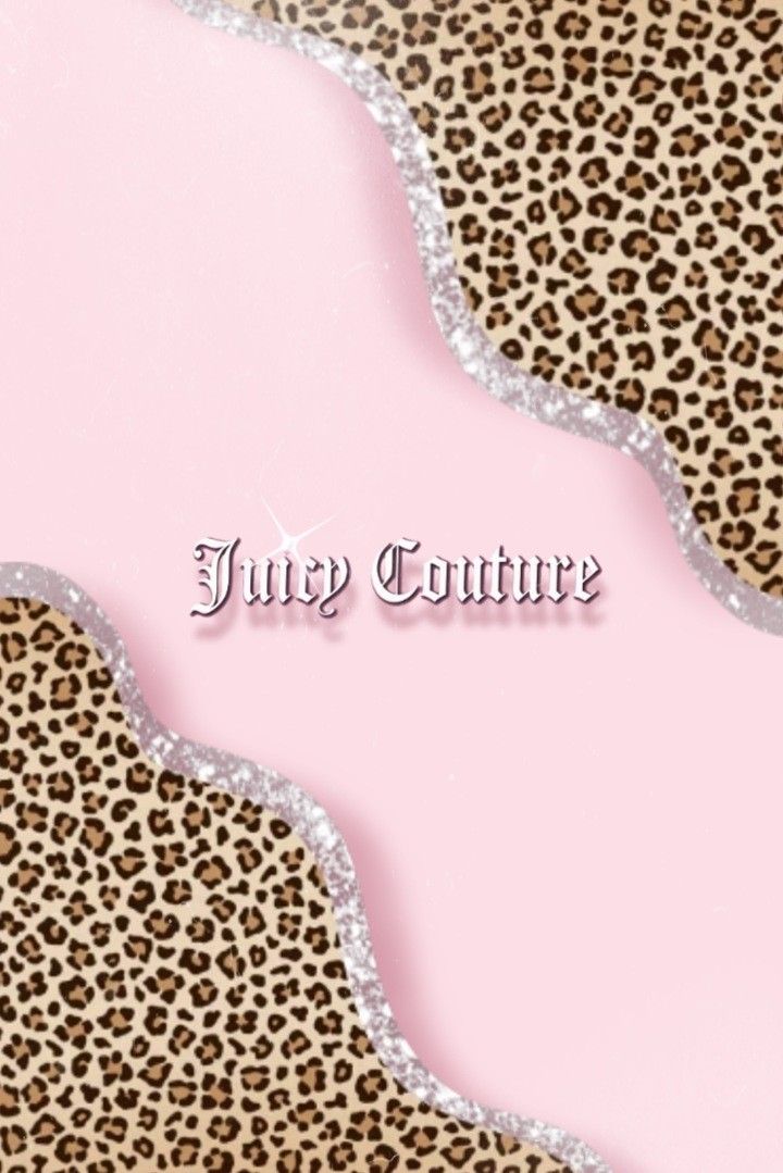 Light pink juicy couture wallpaper with leopard print corners Mcbling Photo Wall, Cute 2000s Wallpaper, Juicy Couture Wallpaper Backgrounds, Pink Juicy Couture Wallpaper, Juicy Couture Background, Lepord Print 2000s Wallpaper, Trashy Y2k Wallpaper Iphone, Mcbling Background, Juicy Couture Wallpaper