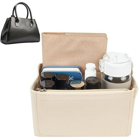 Felt Handbag Organizer Insert Felt Zipper Tote Bag Insert Rectangle Purse Organizer Bag In Bag Multiple Compartments Bag Insert Interior Shaper for Cosmetic Bag 6.1x9.2x5.1 Inch Beige Color: Brown. Large Capacity Rectangular Shopping Bag, Large Capacity Rectangular Box Bag For Shopping, Large Capacity Box Bag For Shopping, Large Capacity Rectangular Shopping Box Bag, Beige Rectangular Box Bag With Removable Pouch, Square Portable Cosmetic Bag For Everyday Use, Zipper Pouch Organizer For Storage, Zipper Closure Organizer Pouch For Storage, Zipper Closure Pouch Organizer For Storage