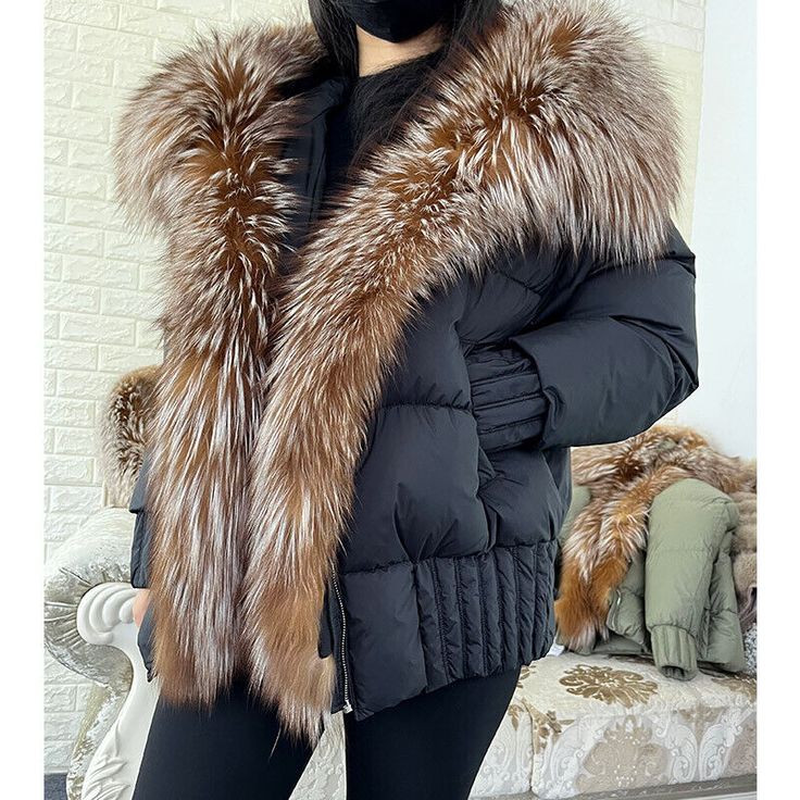 Item Description :  100% Brand New Material:Polyester Size:Tag size S,M,L,is Smaller than US size,about 1-2 size. Collar Fur: Real Fox Fur((Removable ) Lined:White Duck Down   Notice: The sleeve is the thicked Cotton warm liner.                  Package: 1 x Jacket Shipping:tracking number include                            After sale: Shopping experience is the first, any problem as long as you tell me, we will solve, thank you for your attention. VALUABLES:         Please choose the size carefully ,If you not sure the size, You can leave your measurement information(weight, height,bust, waist, hips) when you placing an order,that we can help you to choose the right size. thank you!!  Remark: The item is made of Real fur, all these animals are fed on farm , They are NOT come from wild Ani Duck Jacket, Luxury Outerwear, Luxury Winter, Duck Down Jacket, Collared Coat, White Duck, White Ducks, Down Parka, Solid Clothes