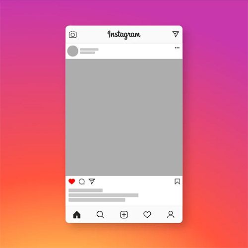 the instagram app is displayed on an iphone's screen, and it appears to be empty