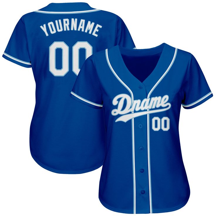 women's custom baseball jersey with your name and number on the front in royal blue