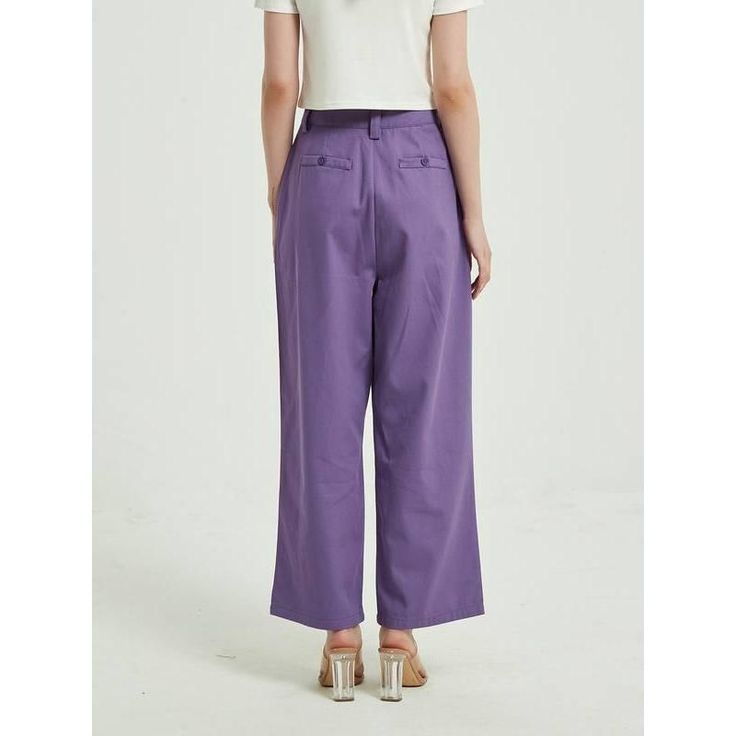 Discover Your New Wardrobe Essential Embrace effortless style and comfort with our Chic Purple High-Waist Wide Leg Trousers for Women. Designed for the modern woman who appreciates both fashion and function, these trousers are a must-have for your wardrobe. Whether you're stepping out for a casual day or dressing up for a night out, these trousers offer versatility and chic appeal. Exceptional Features Season Versatility: Ideal for Spring, Autumn, and Summer, adapting seamlessly to various climates and occasions. Comfortable High Waist Design: The high waist style not only flatters your figure but also ensures comfort all day long. Quality Fabric: Made with premium cotton broadcloth, these trousers promise both durability and breathability. Vintage Charm: The vintage-inspired design adds a Purple Pink Color, Trousers For Women, Style Trousers, Stylish Blouse, Simple Tees, Pantalon Large, Stepping Out, Vintage Casual, Vintage Inspired Design