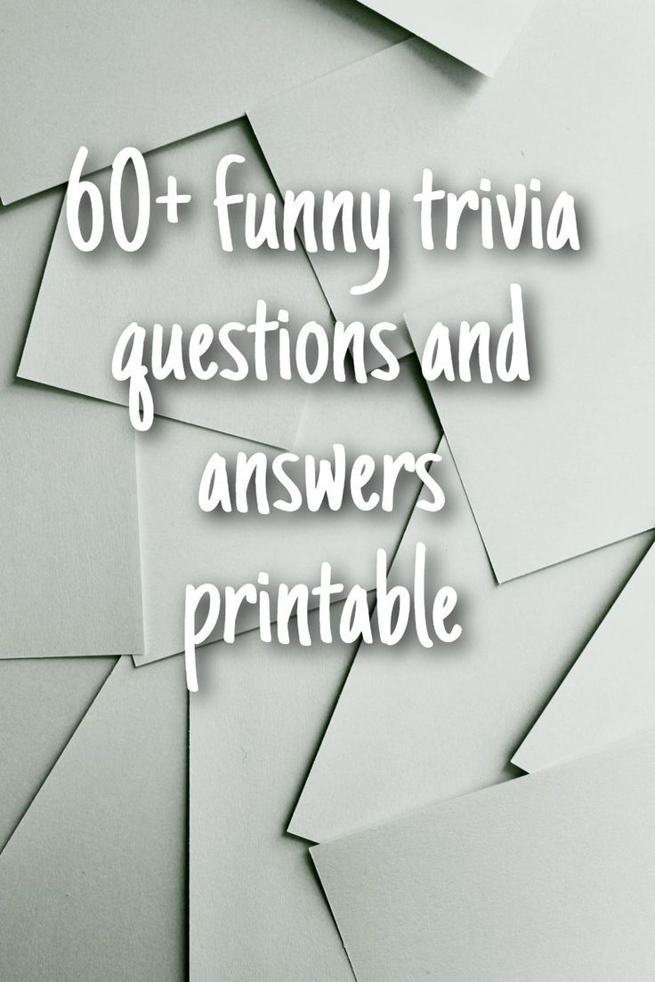 the words funny trivia questions and answers printable on top of an image of folded paper