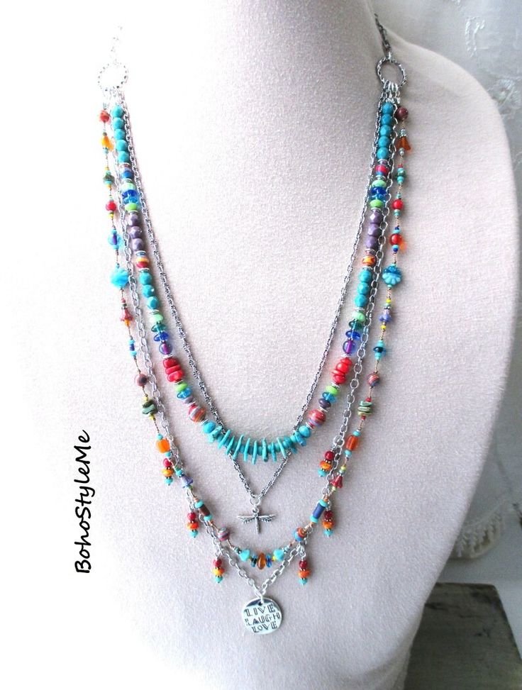 Live Love Laugh, Boho Style Me Colorful Boho Beaded Layer Necklace, Bohostyleme, Handmade Bohemian Pendant Necklace - Etsy Bohemian Rainbow Necklaces With Colorful Beads, Bohemian Rainbow Beads For Jewelry Making, Rainbow Bohemian Beads For Jewelry Making, Bohemian Rainbow Gemstone Beads Necklace, Bohemian Rainbow Beaded Jewelry, Bohemian Rainbow Beaded Necklaces For Jewelry Making, Bohemian Rainbow Beaded Necklaces For Festivals, Colorful Bohemian Necklace With Round Beads, Colorful Bohemian Jewelry With Gemstone Beads