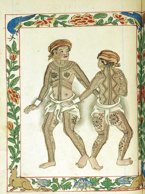 an illustration of two people standing next to each other