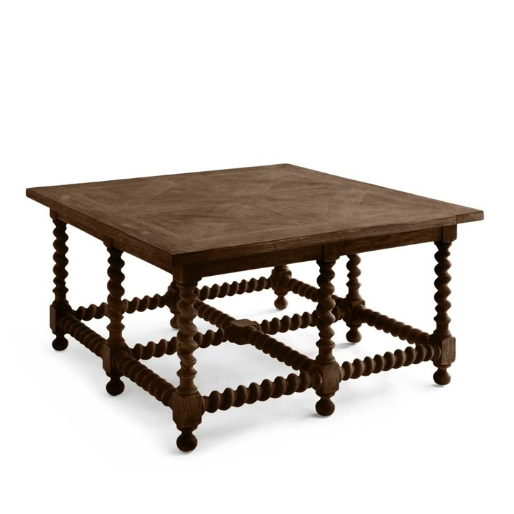 an old wooden table with two legs and a square top, on a white background