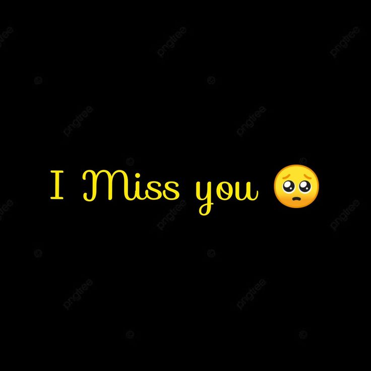 the words i miss you written in yellow on a black background with an emoticive smiley face