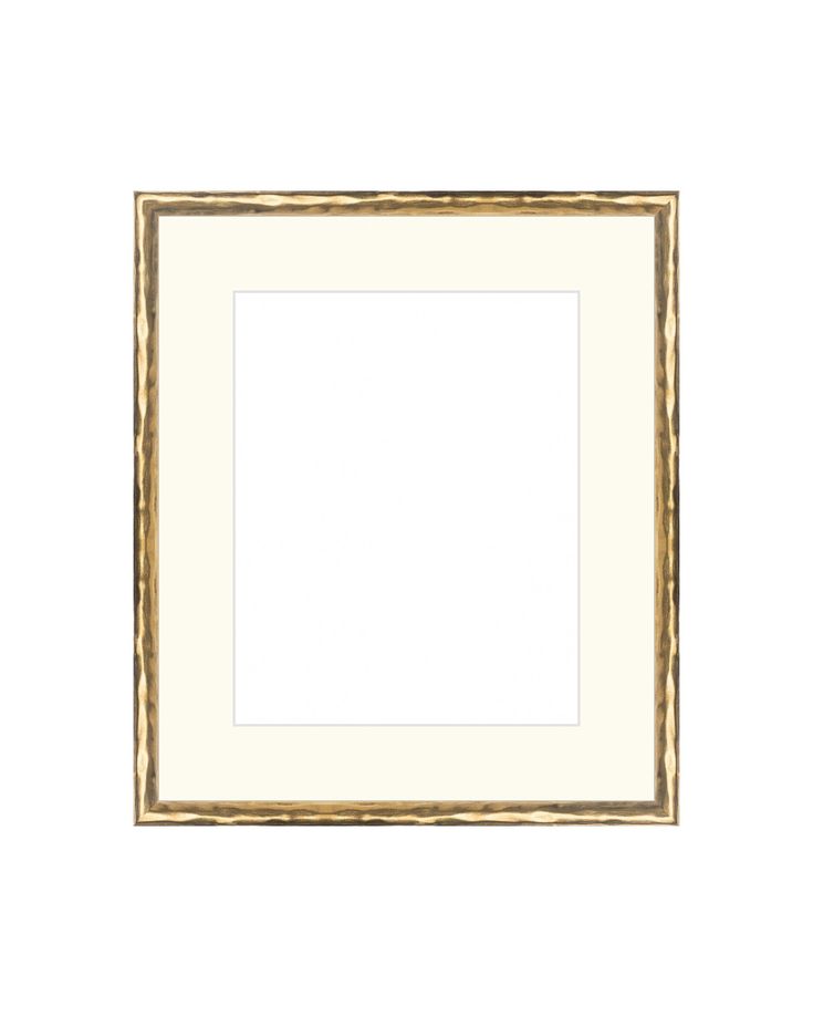 a white and gold frame with a square in the middle on a white wall background