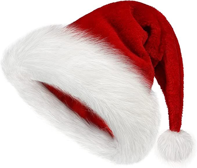 Amazon.com: Christmas Hat, Santa Hat Xmas Holiday Hat for Kids Unisex Velvet Comfort Christmas New Year Festive Holiday Party Supplies : Home & Kitchen Kids Santa Hat, Santa Claus Costume, Duo Halloween Costumes, Holiday Hats, Santa Claus Hat, Green Led, Christmas Plush, Holiday Party Decorations, Xmas Holidays