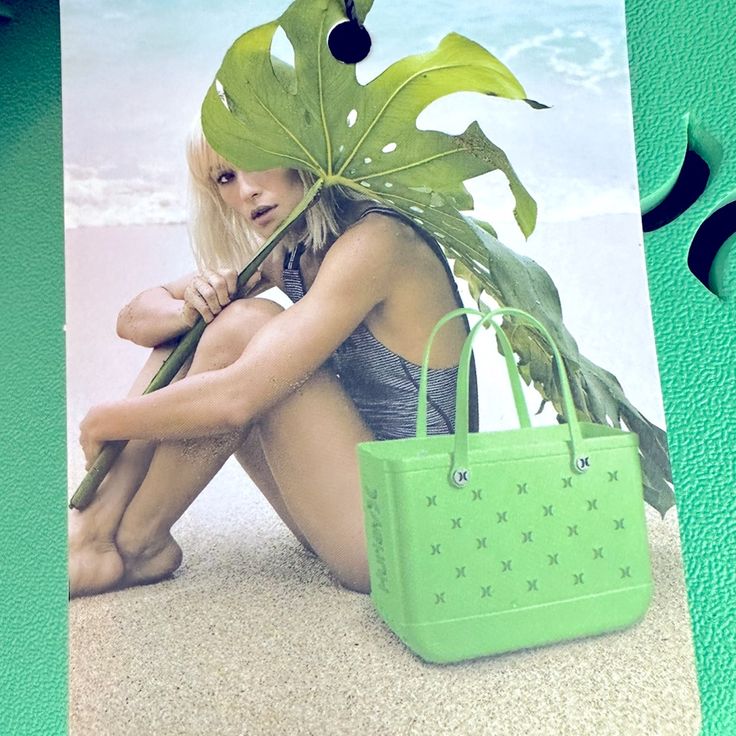 1- Hurley Beach Tote (Mint Color) Light Weight Waterproof Washable 16 In 8 In X 13in Pink Tote Sold In A Separate Listing Perfect For Beach, Pool, Spring Break, Vacation, Holiday, Travel, Soccer, Baseball, Football, Cruise, Mexico, Island, Bogg Bag, Eva, Aldi, Crocs Green Poolside Bags For Beach Season, Green Beach Bag For Beach Season, Green Summer Beach Bag For Poolside, Green Beachy Beach Bag For Beach Season, Trendy Summer Beach Bag For Poolside, Beachwear Bags For Poolside Summer, Chic Green Beach Bag For Spring, Green Beach Bag For Summer, Green Beach Bag For Spring