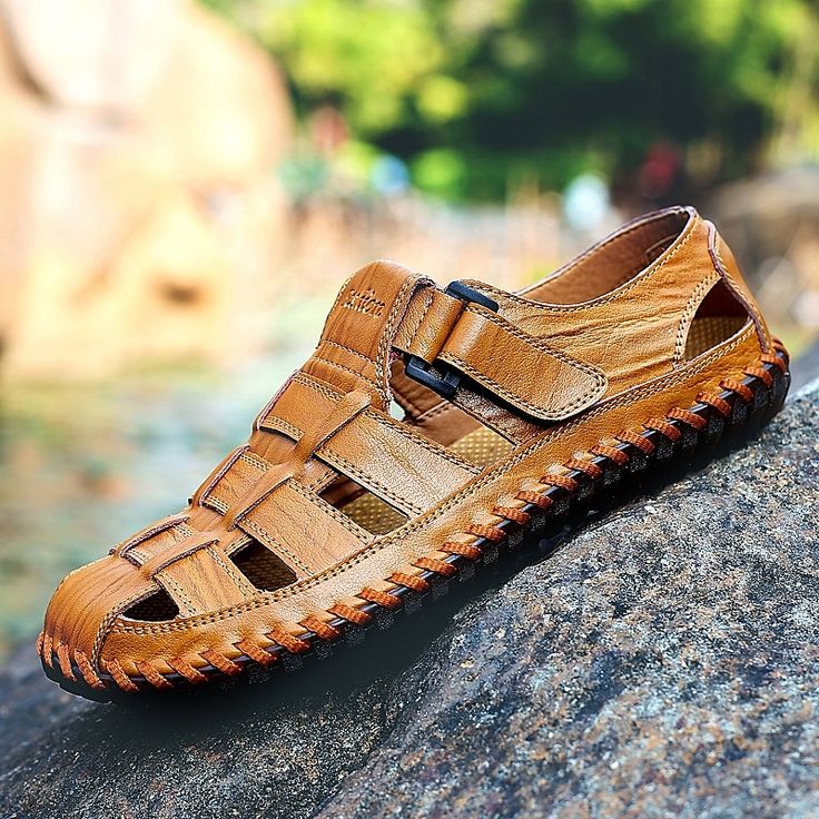 Category:Sandals; Upper Materials:Cowhide; Season:Summer; Gender:Men's; Activity:Walking; Toe Shape:Round Toe; Style:Casual; Outsole Materials:Rubber; Occasion:Daily; Closure Type:Magic Tape; Function:Wear Proof,Non-slipping,Breathable; Shipping Weight:0.700; Listing Date:12/21/2020; 2024 Trends:Handmade Shoes,Comfort Sandals,Fisherman Sandals,Fishermen sandals,Leather Sandals; Foot Length:; Size chart date source:Provided by Supplier. Sophisticated Man, Mens Sandals Beach, Mens Leather Sandals, Closed Toe Sandals, Fisherman Sandals, Outdoor Sandals, Outdoor Summer, Summer Sandals, Comfortable Sandals