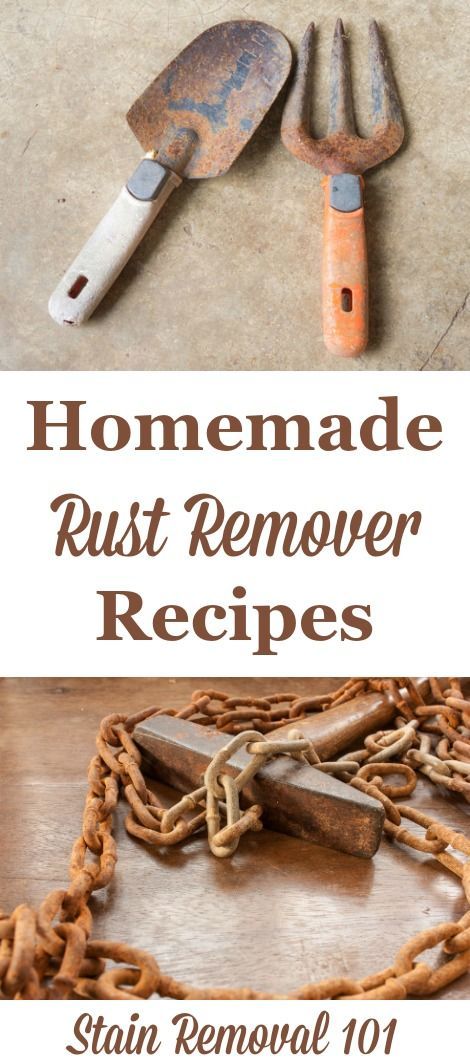 homemade rust remover recipes with chains and tools