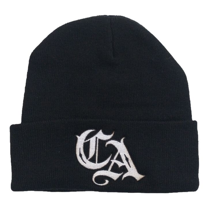 -Embroidered CA Logo beanie -One size fits most - 12 inch knit beanie -100% acrylic Casual Acrylic Bonnet Cap, Casual Acrylic Bonnet, Adjustable Winter Beanie For Streetwear, Acrylic Beanie For Streetwear, Winter Acrylic Hat For Streetwear, Casual Acrylic Beanie For Streetwear, Acrylic Winter Hat For Streetwear, Knitted Cotton Hats For Streetwear, Fall Acrylic Beanie Cap