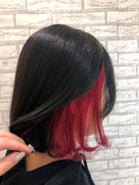 Two Color Hair, Hidden Hair Color, Peekaboo Hair Colors, Black Red Hair, Short Red Hair, Hair Color Underneath, Colored Hair Tips, Red Hair Inspo, Peekaboo Hair