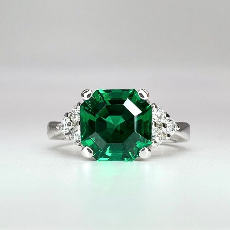 🐕 Big deals! Green emerald ring in 14K solid gold, asscher cut emerald engagement ring, emerald wedding ring, antique green emerald statement ring, #7940 only at $650.00 Hurry. #EmeraldRing #VintageEmeraldRing #EngagementRing #AntiqueEmerald #AsscherCut #MayBirthstoneRing #14kSolidGold #GreenEmeraldRing #StatementRing #WeddingRing Formal Emerald Ring With Radiant Cut For May Birthstone, Formal Emerald Cut Green Diamond Ring, Timeless Green Wedding Dress For Formal Occasion, Timeless Green Emerald Ring With Accent Stones, Green Radiant Cut Emerald Promise Ring, Formal Octagon Emerald Diamond Ring, Elegant Square Cut Emerald Ring With Center Stone, Timeless Square Cut Emerald Wedding Ring, Timeless Emerald Ring With Accent Stones