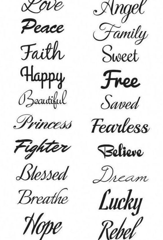 some type of calligraphy that is in different font styles and colors, with the words happy