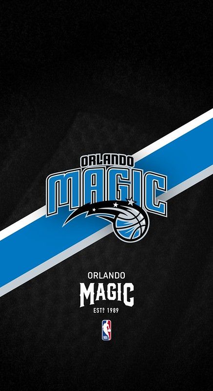 the orlando magic logo on a black and blue wallpaper with text that reads,