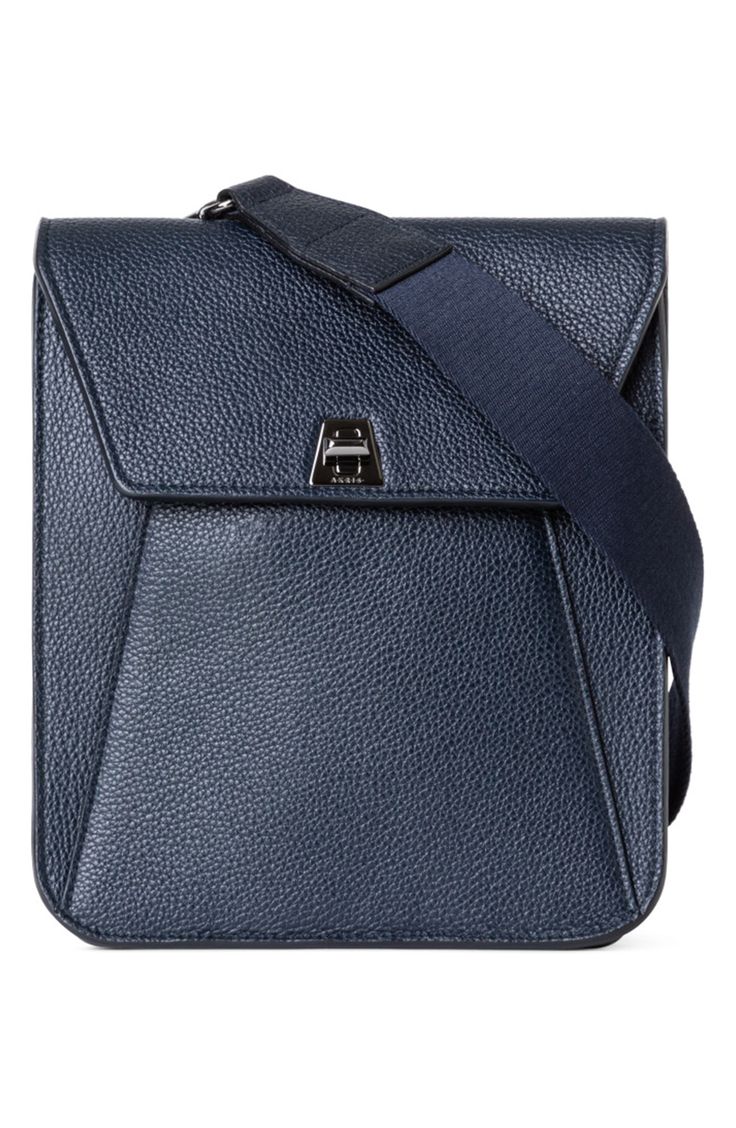 A quietly luxe, minimalist bag in a compact silhouette features the brand's trapezoid turnlock—which subtly references the 'A' in Akris. Turnlock closure Removable, adjustable crossbody strap Exterior slip pocket under flap Leather Imported Designer Handbags Modern Shoulder Bag With Turn-lock Closure For Business, Modern Business Shoulder Bag With Turn-lock Closure, Blue Formal Bag With Turn-lock Closure, Blue Office Bag With Turn-lock Closure, Modern Blue Flap Bag For Formal Occasions, Modern Business Bag With Turn-lock Closure, Modern Business Bags With Turn-lock Closure, Square Shoulder Bag With Palladium Hardware For Business, Classic Business Bag With Flat Pocket