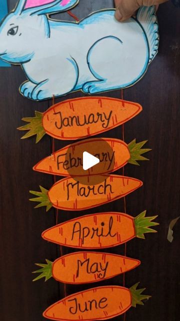 a sign that says january, happy march, and may june with an image of a rabbit on it