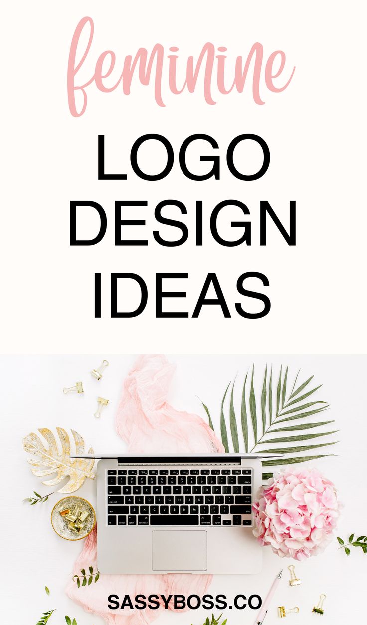 feminine logo design ideas with flowers and leaves on the table, including pink peonies