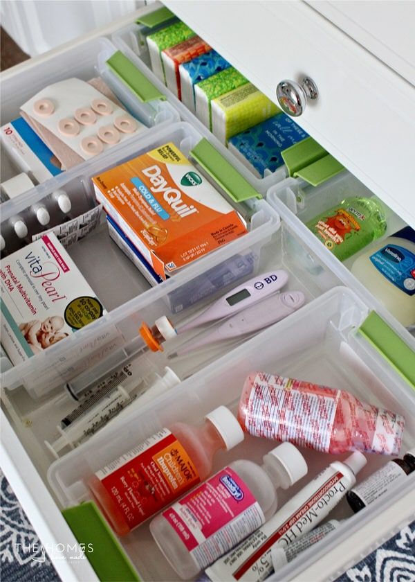 an organized drawer with various items in it