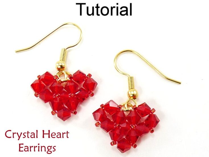 red heart shaped earrings with gold ear wires