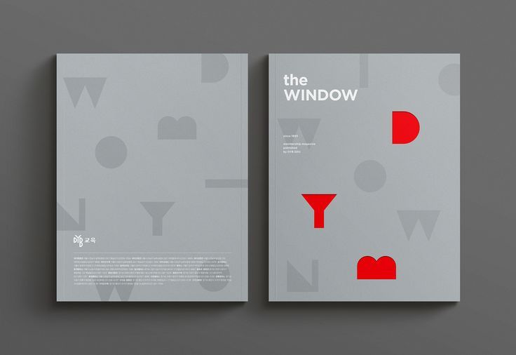 the front and back cover of a book with red shapes on it, against a gray background