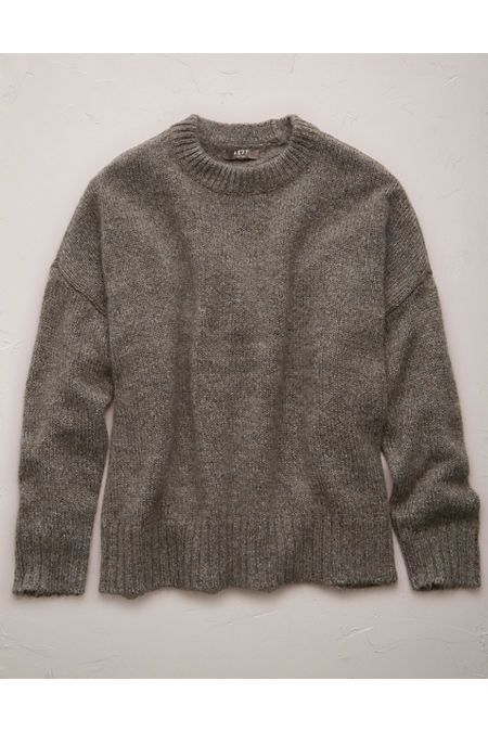 This cozy crewneck is made from mohair yarn mixed with top-quality merino wool for a lightweight, luxurious feel/Yarn is top-dyed to give a rich, tonal depth of color/Jersey stitch/Ribbed neckline, cuffs, and hem White Jeans Men, Athletic Fit Jeans, Boyfriend Sweater, Dream Jeans, Mohair Yarn, Mens Loungewear, Jean Trends, Curvy Jeans, Medium Wash Jeans