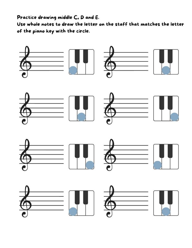 music worksheet with notes and symbols for children to practice the piano keyboard skills