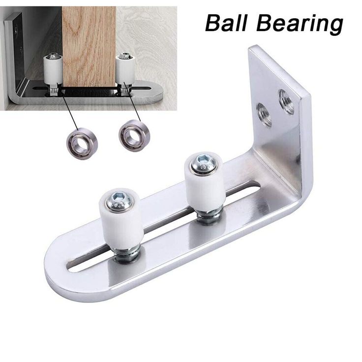 the ball bearing brackets are attached to the wall