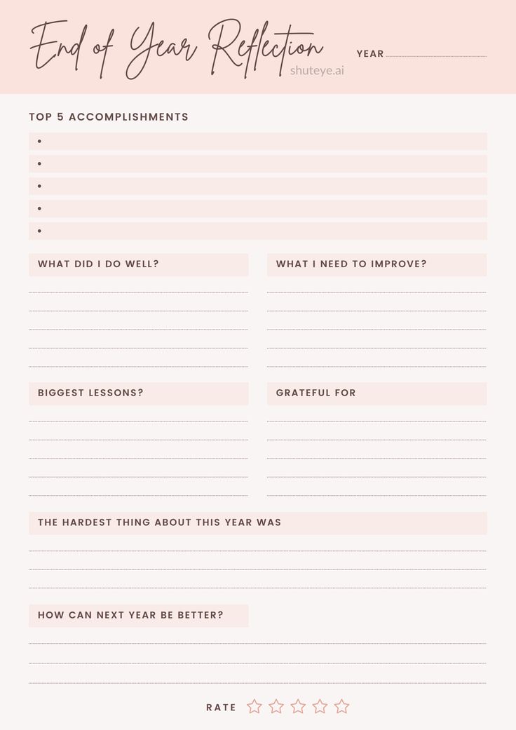 the end of your reflection checklist is shown in pink and white, with text on it