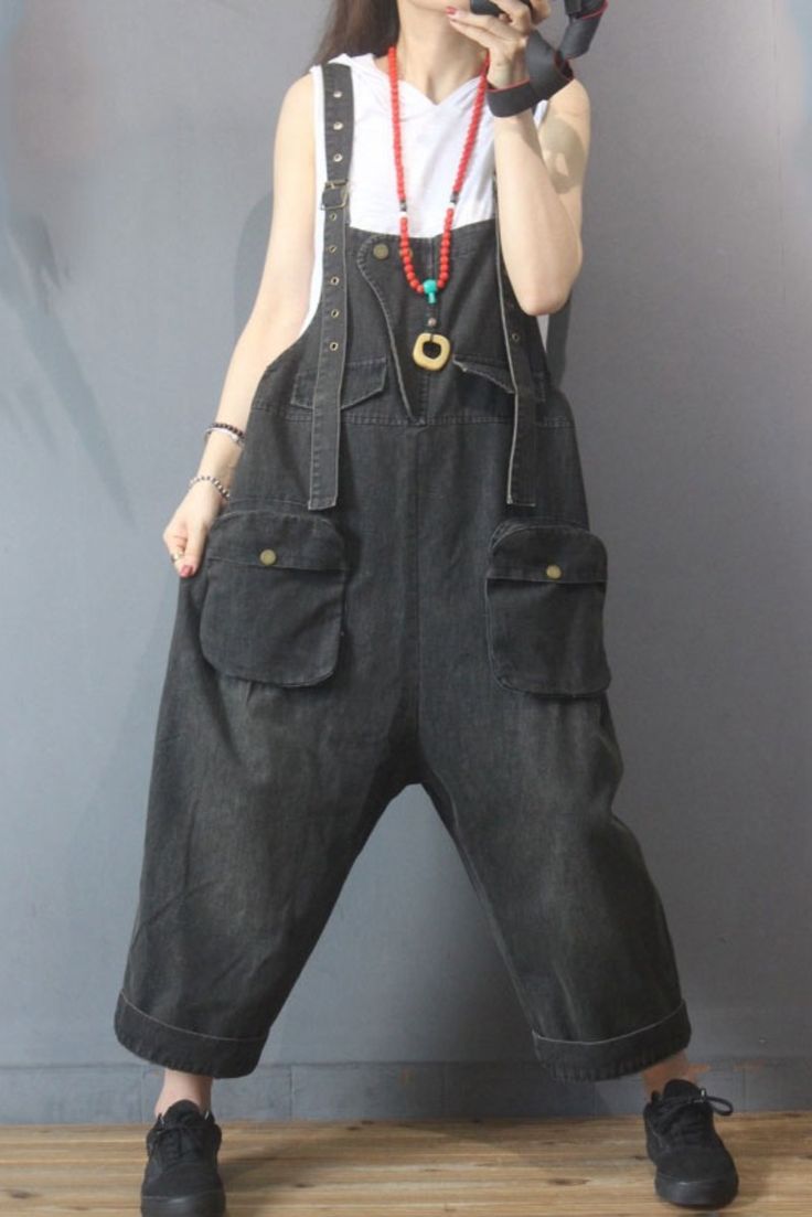 #jeans #overalls #dungarees #streetwear Oversized Jeans With Pockets For Fall, Oversized Jeans For Fall, Oversized Vintage Jeans With Pockets, Oversized Dark Wash Jeans With Pockets, Baggy Utility Overalls, Washed Black Denim Overalls With Pockets, Denim Overalls With Pockets In Washed Black, Black High-waisted Denim Jumpsuit With Pockets, Baggy Casual Overalls For Workwear