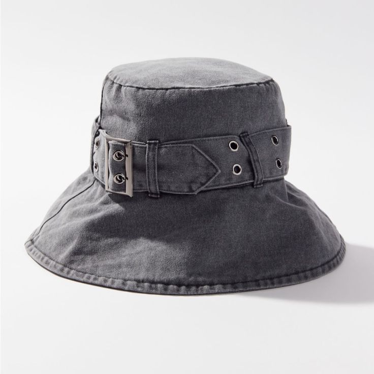 Brand New Black Washed Denim Buckle Hat! Urban Outfitters Adjustable Cotton Hat, Urban Outfitters Casual Cotton Hat, Urban Outfitters Casual Hat With Curved Brim, Urban Outfitters Curved Brim Hat For Spring, Spring Hats From Urban Outfitters, Urban Outfitters Casual Curved Brim Hat, Gray Hat With Short Brim For Spring, Gray Short Brim Hat For Spring, Gray Short Brim Spring Hat