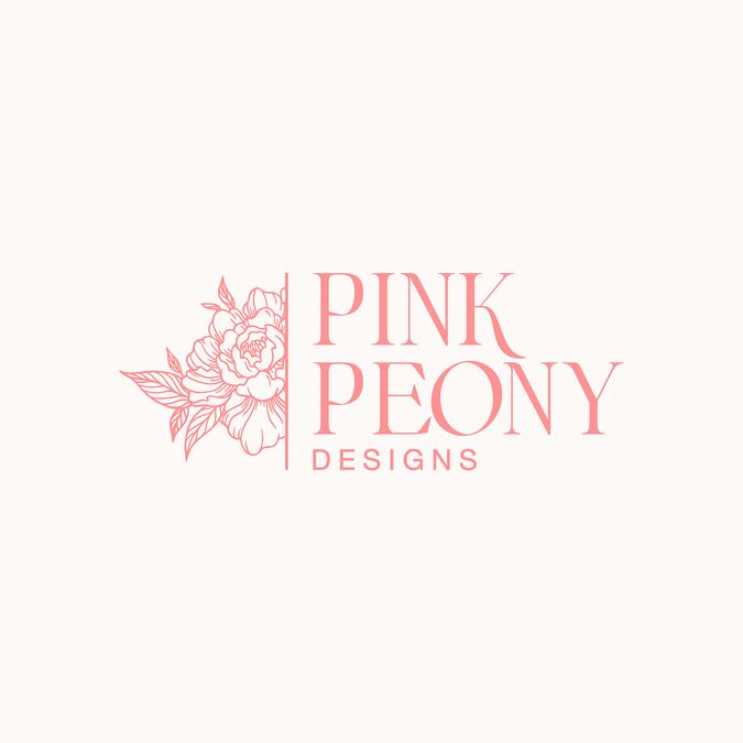 the logo for pink peony designs