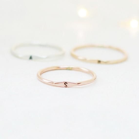 personalized initial ring. personalized ring. letter ring. SILVER, GOLD or ROSE gold filled. sterlin Dainty Rose Gold Sterling Silver Initial Ring, Simple Sterling Silver Midi Rings In Rose Gold, Dainty Rose Gold Initial Ring, Minimalist Initial Rose Gold Ring, Minimalist Sterling Silver Stackable Rings With Initials, Minimalist Midi Rings With Initials, Simple Rose Gold 14k Gold Initial Ring, Minimalist Stackable Rose Gold Initial Ring, Minimalist Initial Ring With Custom Name