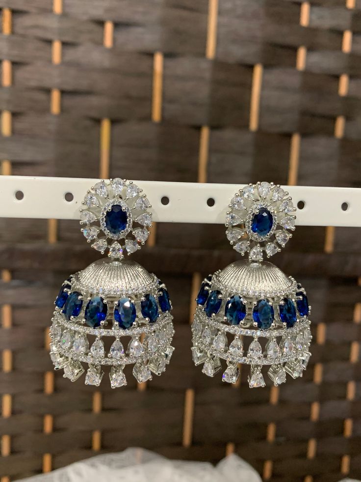 American diamond jhumki . About 21/2 inch. Push back . American Diamond, Emerald Green, Diamond Earrings, Emerald, Rose Gold, Green, Gold