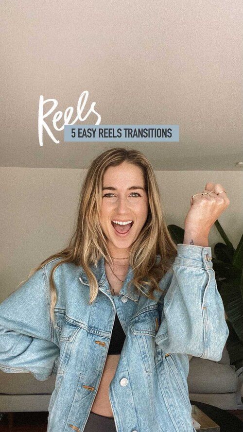 a woman with her hands up in the air and text reads reels 5 easy peels