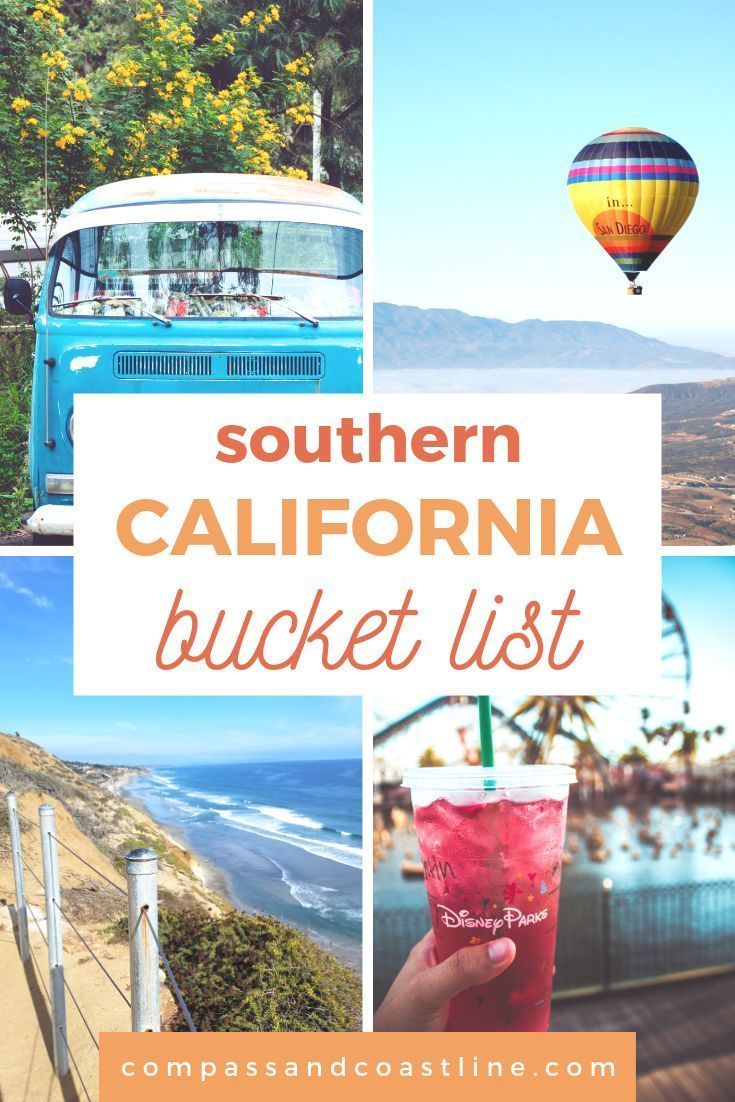 a collage of photos with the words so cal bucket list