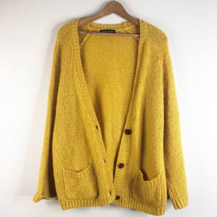 Nwot This Is A Goodie ! Expect Compliments Galore Because Wow What A Piece! Soo Nice! Dress Up Or Down. Wear With Jeans Or Over A Dress. Amazing Bright Yellow Color Was $495 Chest 23” Length 32” Yellow Casual Cardigan With Pockets, Casual Yellow Winter Cardigan, Casual Yellow Cardigan With Pockets, Yellow Winter Cardigan With Pockets, Casual Knitted Mustard Sweater, Fall Yellow Sweater With Buttons, Casual Mustard Knitted Sweater, Yellow Buttoned Sweater For Fall, Mustard Long Sleeve Winter Cardigan