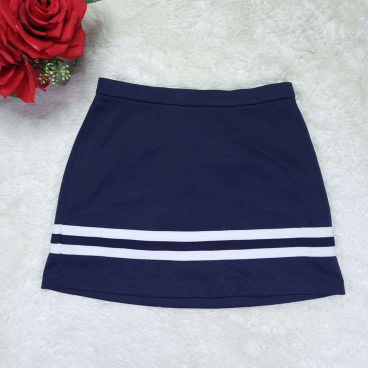 Nwt Cheerleading Skirt! Measurements Waist: 13" Top To Bottom: 13" Smoke Free Home - Open To Offers - Let Me Know If You Have Any Questions! Sporty Blue Tennis Skirt, Sporty Fitted Navy Skort, Navy Fitted Sporty Skort, Sporty Blue Short Length Skort, Blue Stretch Casual Swim Skirt, Blue Stretch Swim Skirt Casual Style, Casual Blue Stretch Swim Skirt, Casual Blue Sports Skort, Navy Sporty Skort For Sports