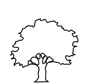 a black and white drawing of a tree